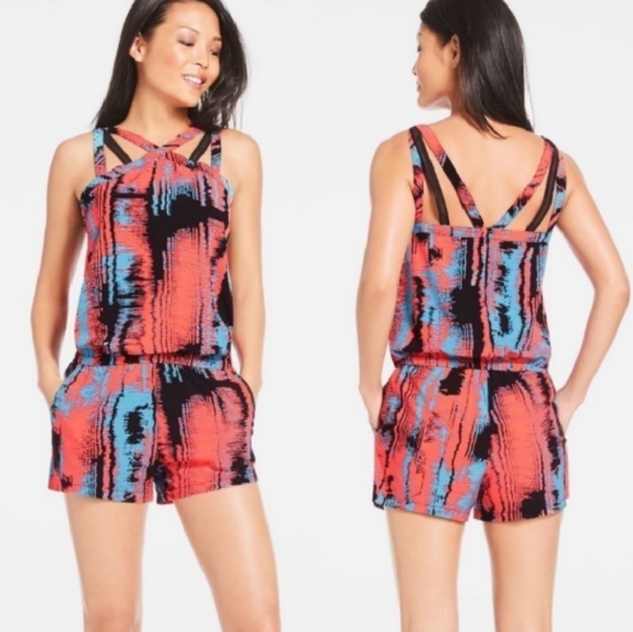 Fabletics Liza romper Heatwave print lightweight fabric, pockets, back zipper S - Picture 1 of 15